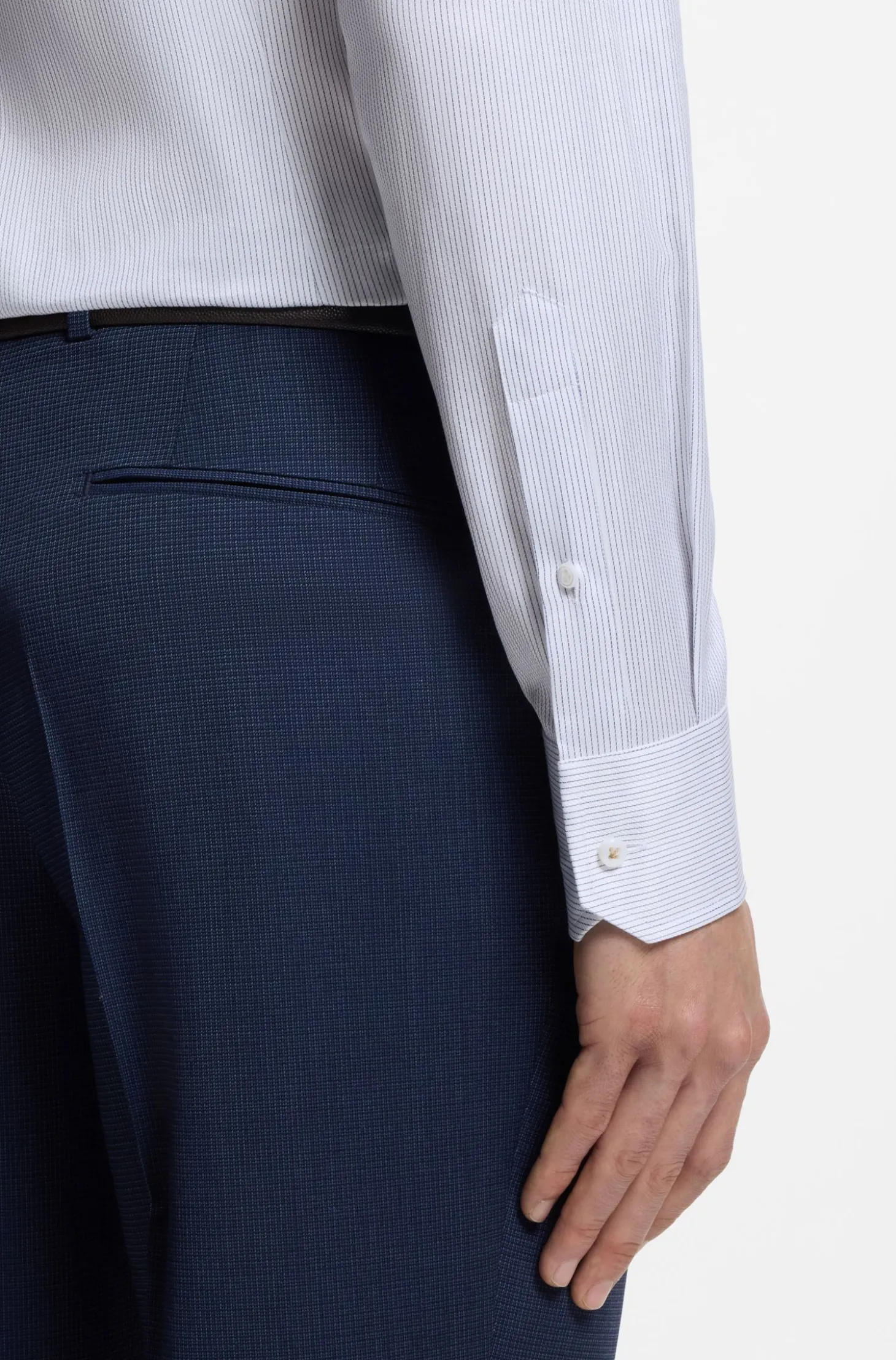Slim-fit shirt in striped Italian-made cotton