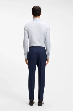 Slim-fit shirt in striped Italian-made cotton