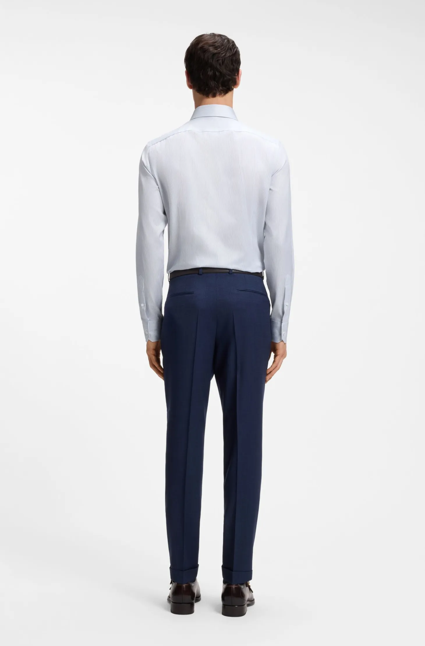 Slim-fit shirt in striped Italian-made cotton