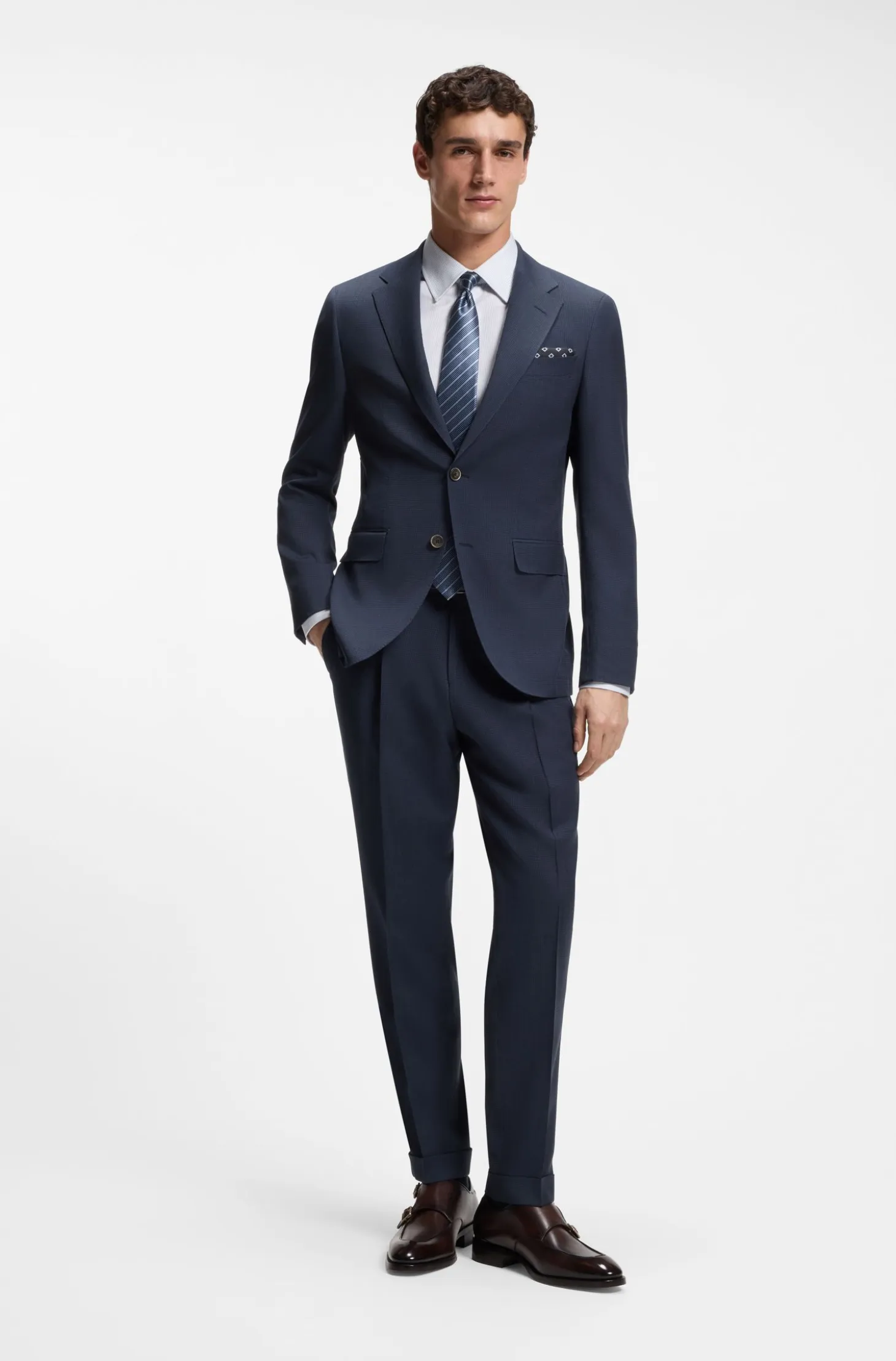 Slim-fit shirt in striped Italian-made cotton