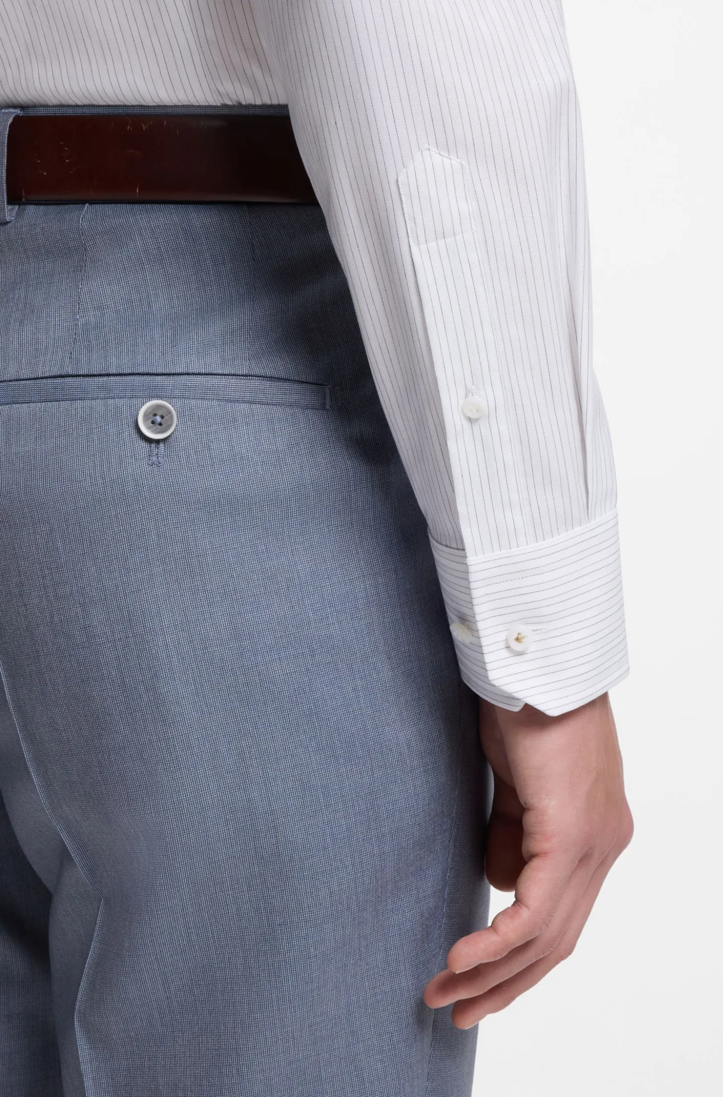 Slim-fit shirt in striped Italian-made cotton