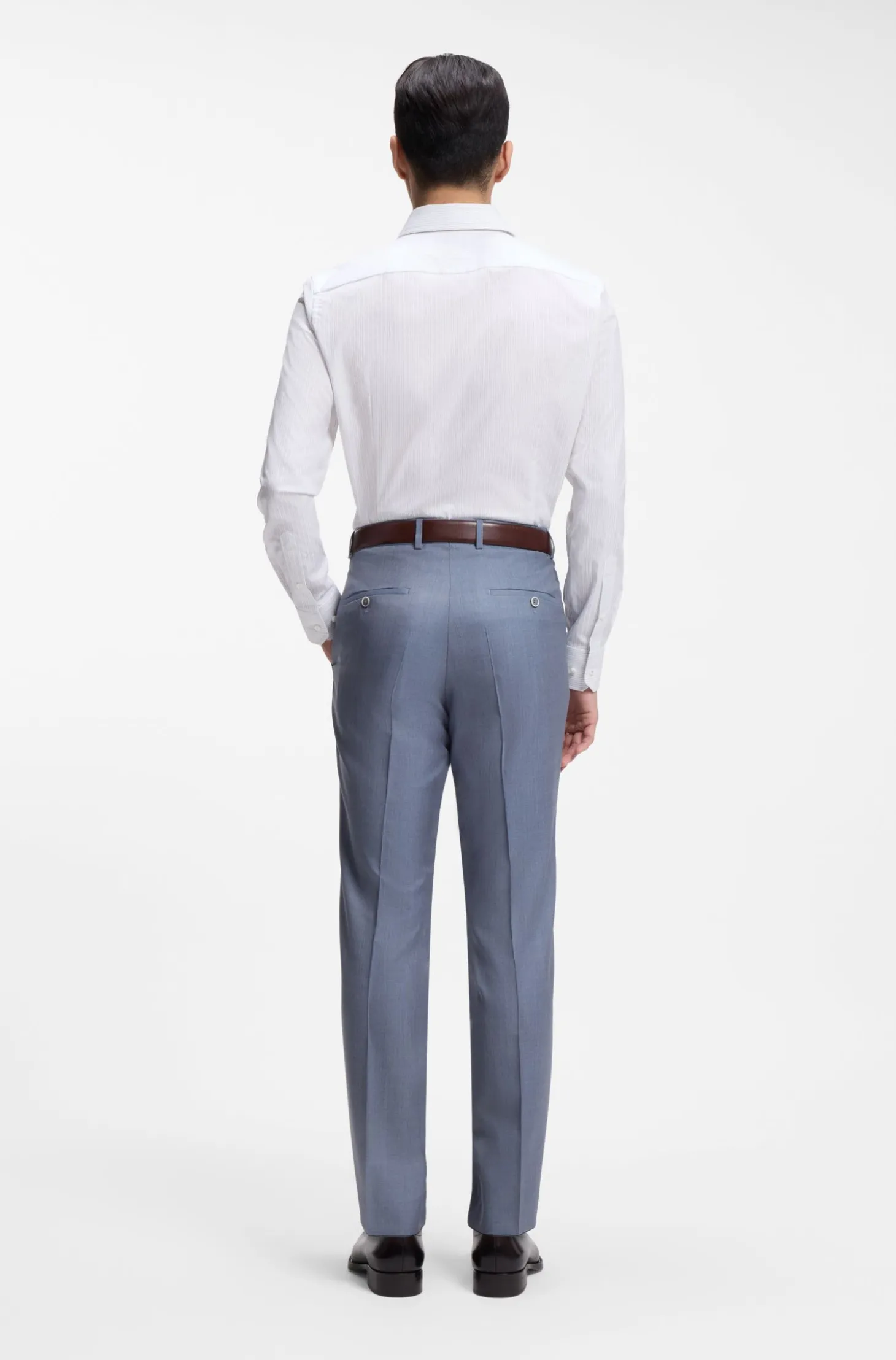 Slim-fit shirt in striped Italian-made cotton