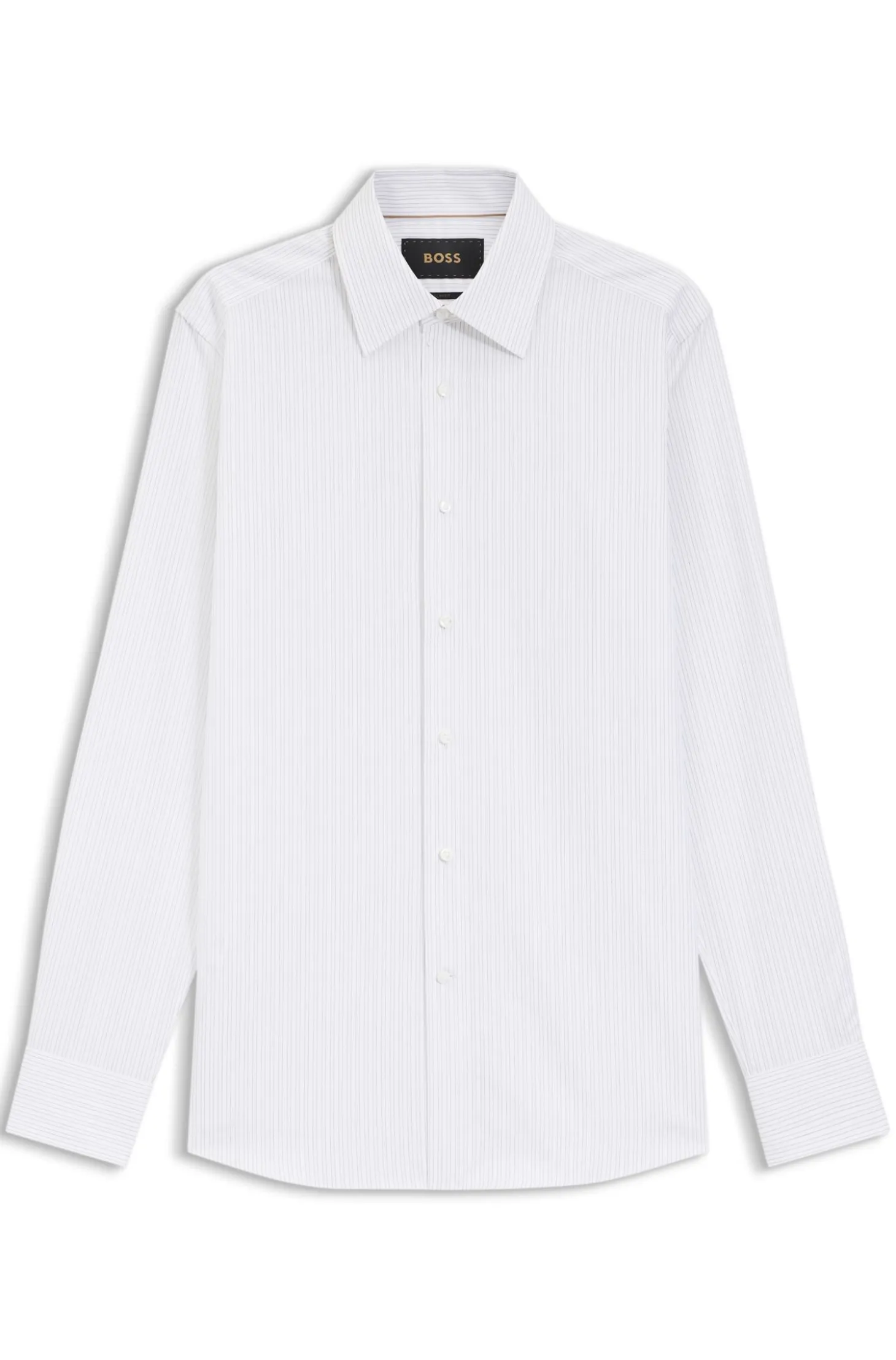 Slim-fit shirt in striped Italian-made cotton