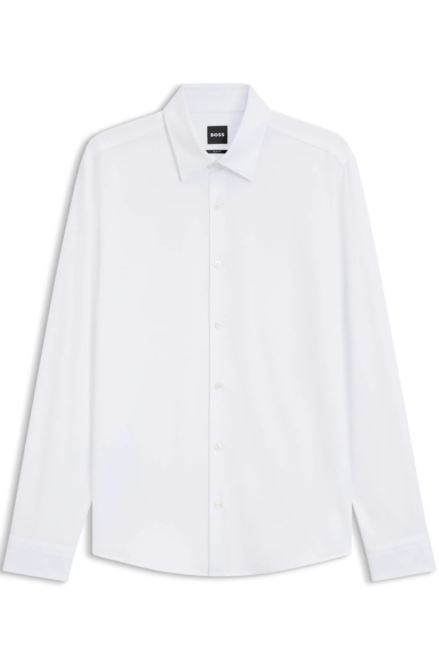 Slim-fit shirt in structured performance-stretch fabric