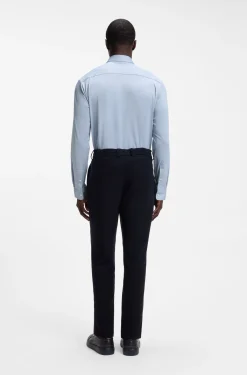 Slim-fit shirt in structured performance-stretch fabric