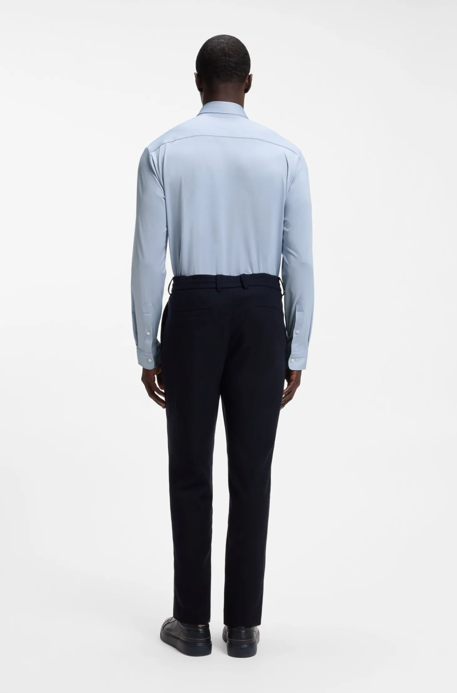 Slim-fit shirt in structured performance-stretch fabric