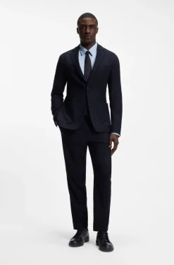 Slim-fit shirt in structured performance-stretch fabric