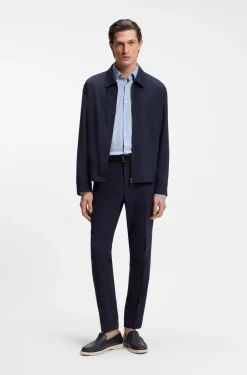 Slim-fit shirt in structured performance-stretch fabric