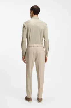 Slim-fit shirt in structured performance-stretch fabric