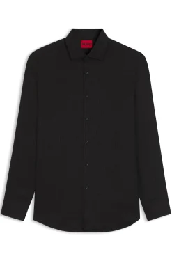 Slim-fit shirt with jacquard pattern