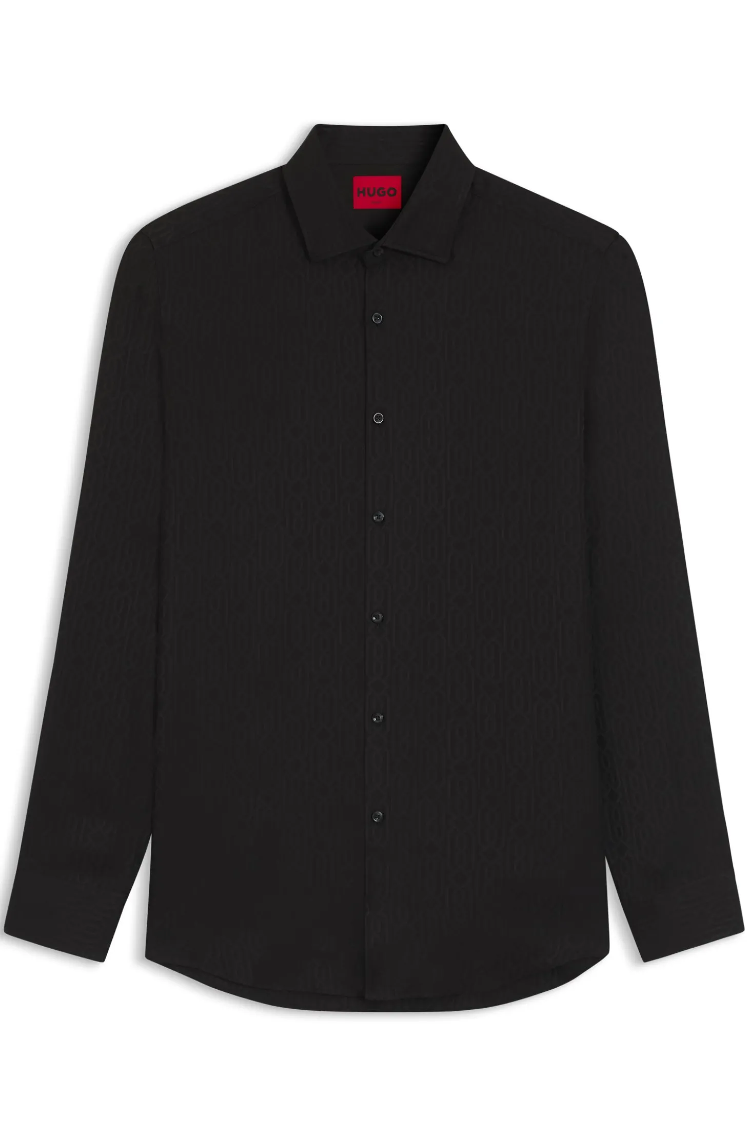 Slim-fit shirt with jacquard pattern