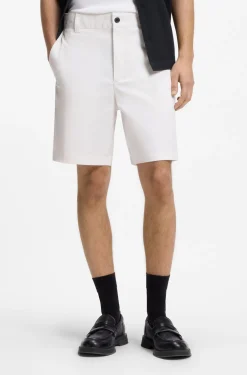 Slim-fit shorts in mercerised stretch cotton