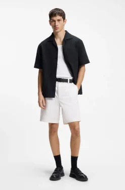 Slim-fit shorts in mercerised stretch cotton