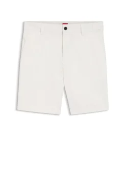 Slim-fit shorts in mercerised stretch cotton