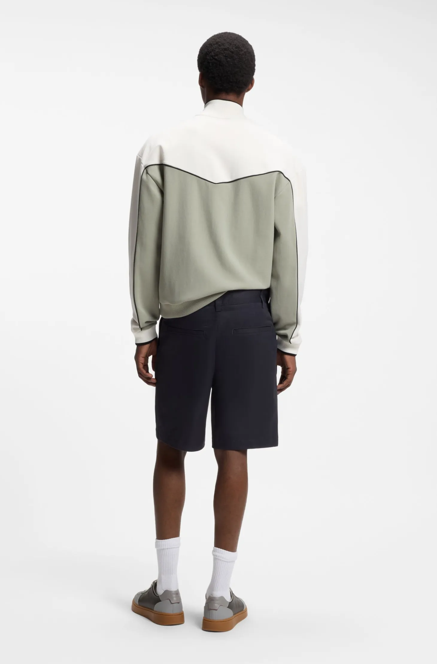 Slim-fit shorts in mercerised stretch cotton