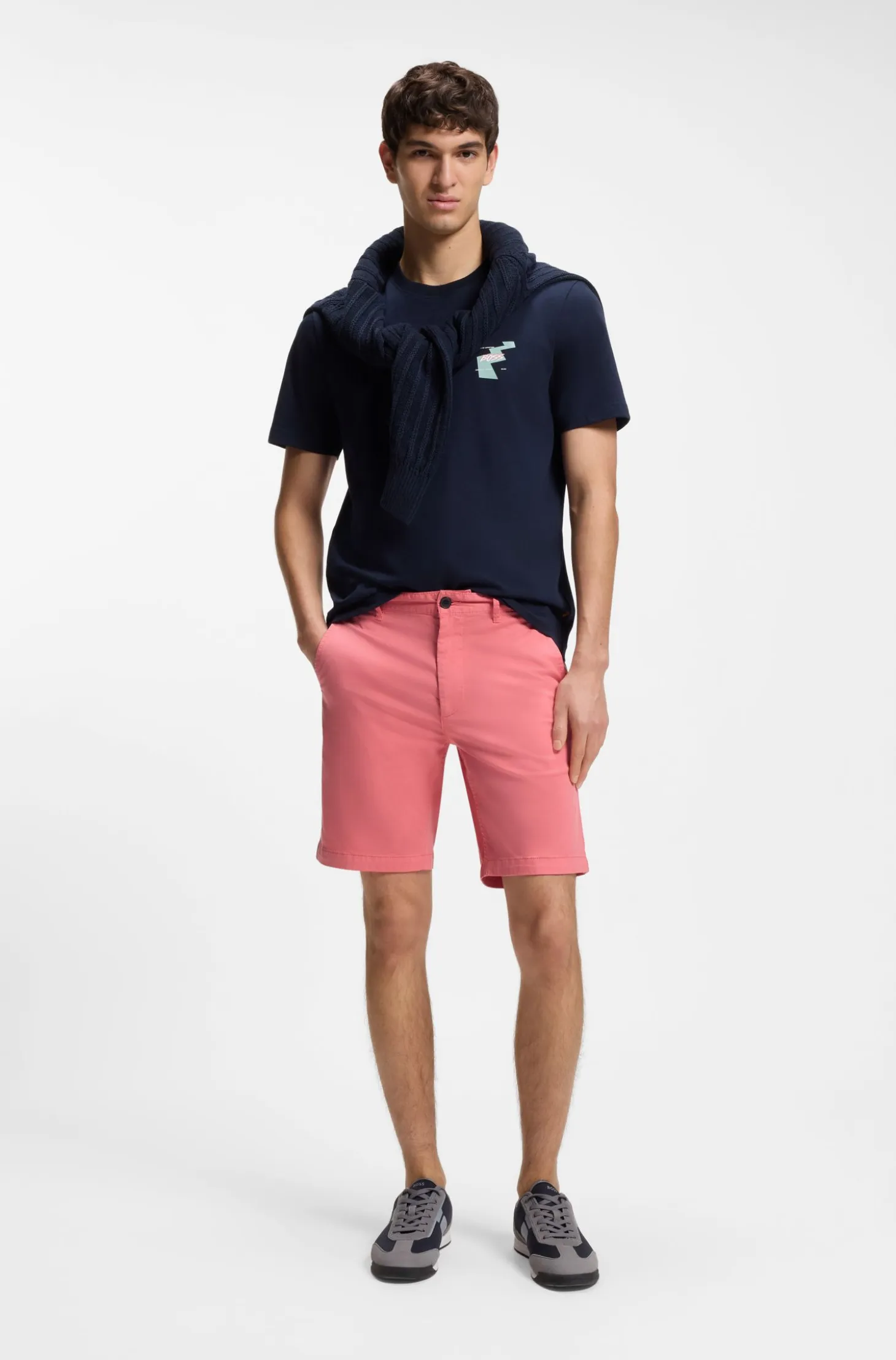 Slim-fit shorts in stretch-cotton twill