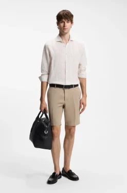 Slim-fit shorts in stretch-cotton gabardine
