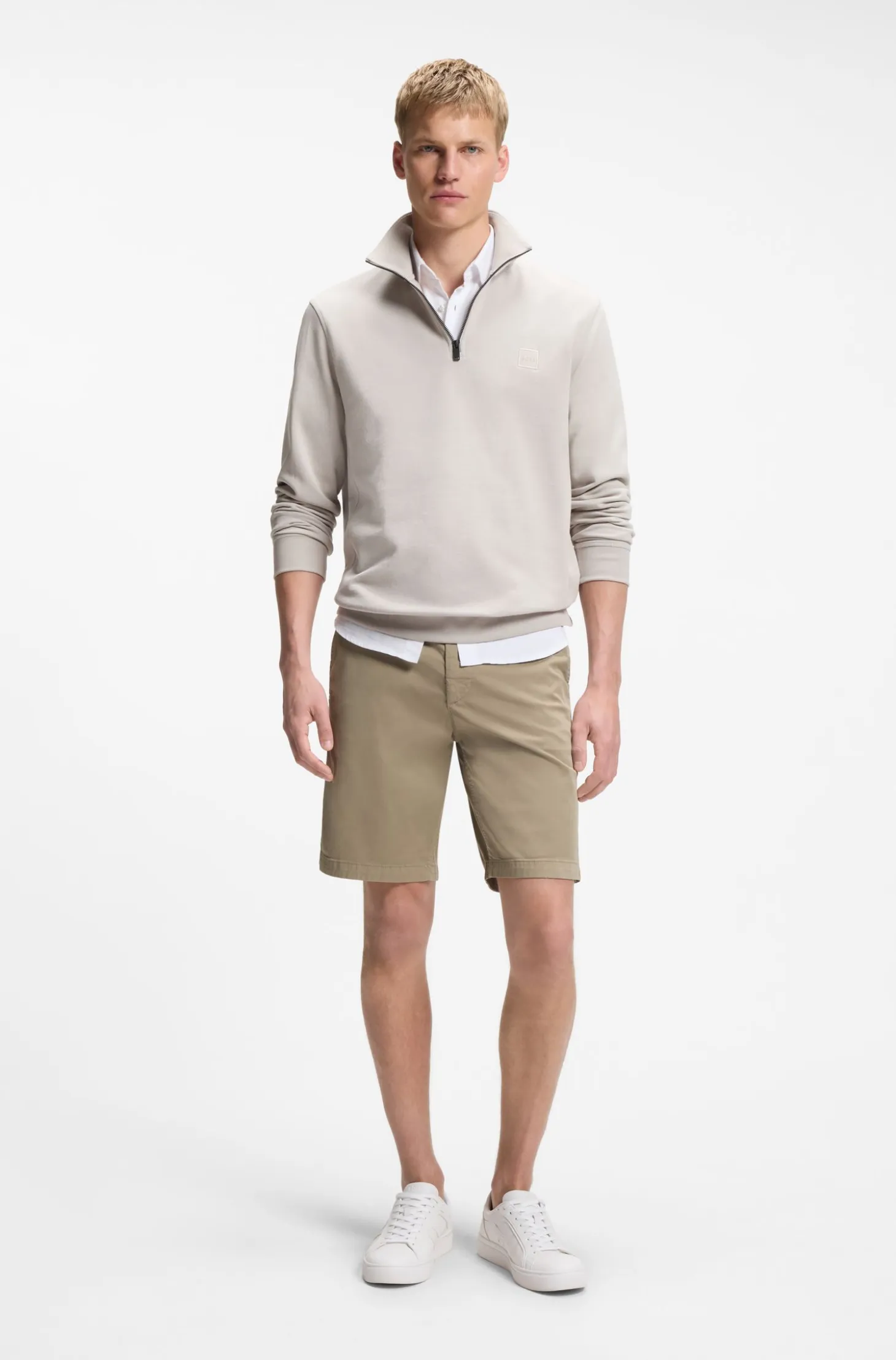 Slim-fit shorts in stretch-cotton twill