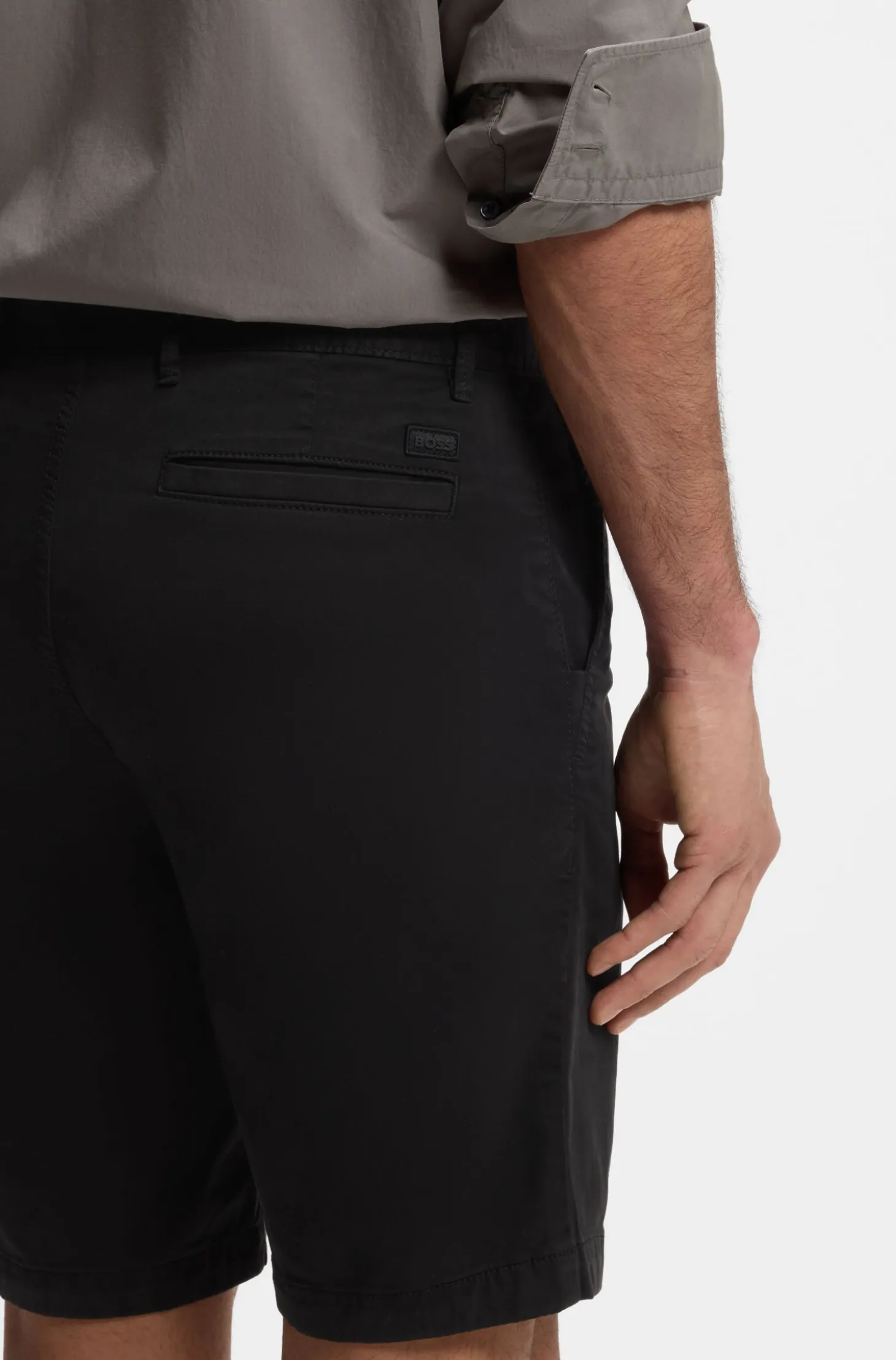 Slim-fit shorts in stretch-cotton twill