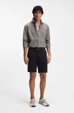 Slim-fit shorts in stretch-cotton twill