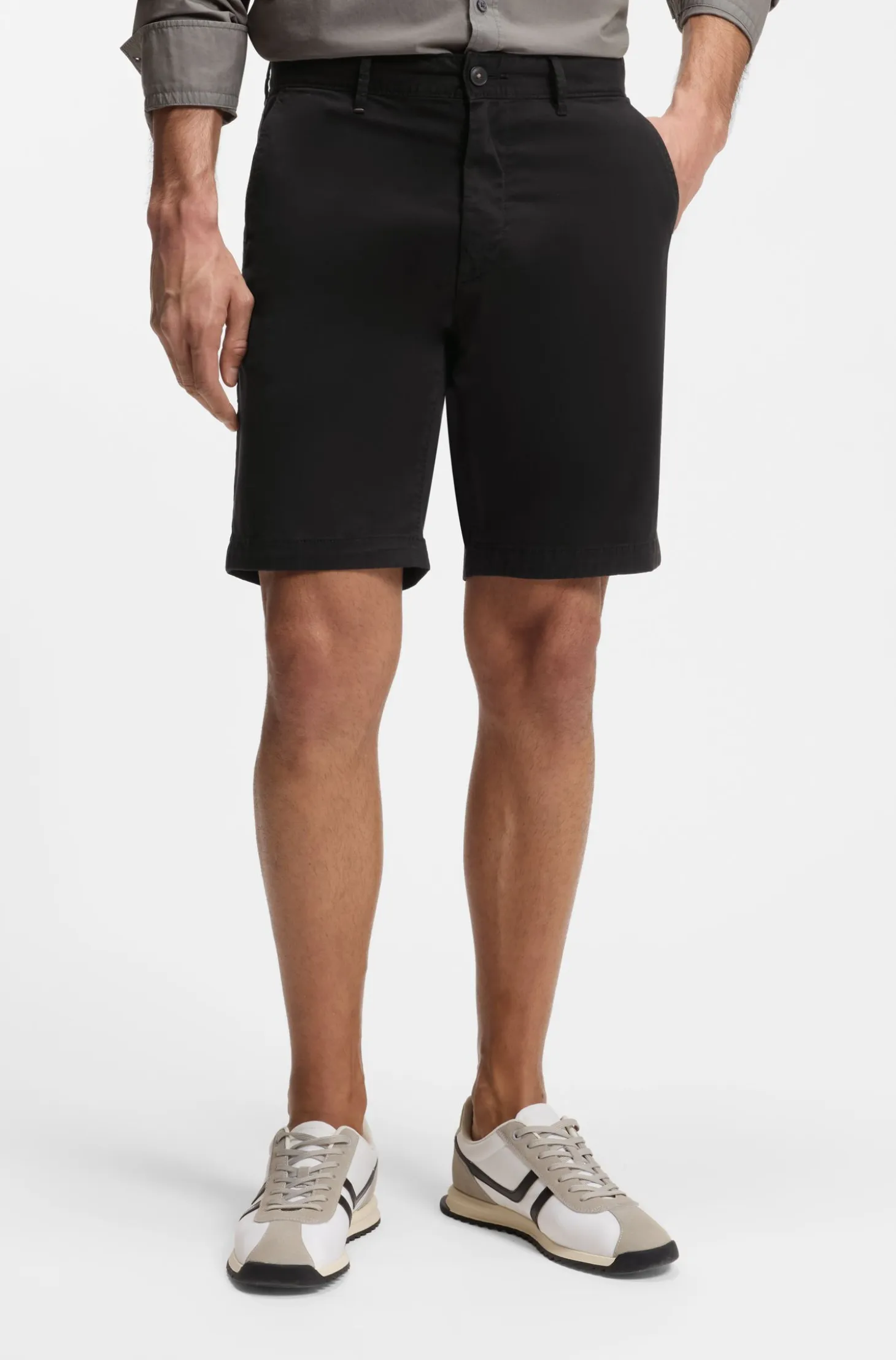 Slim-fit shorts in stretch-cotton twill