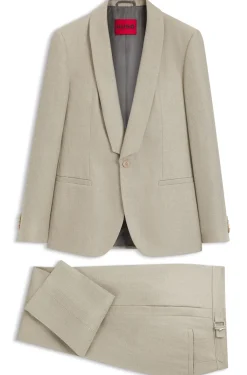Slim-fit suit in linen twill
