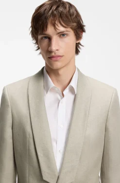 Slim-fit suit in linen twill