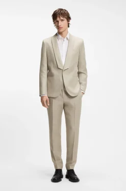 Slim-fit suit in linen twill