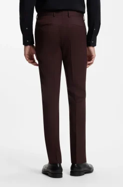 Slim-fit suit in micro-patterned virgin wool