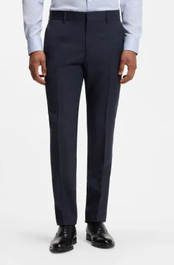 Slim-fit suit in micro-patterned virgin wool