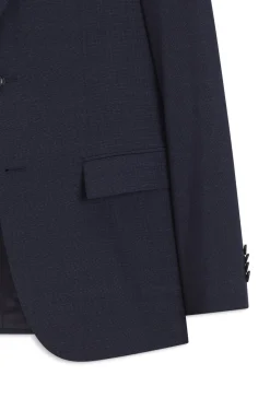 Slim-fit suit in micro-patterned virgin wool
