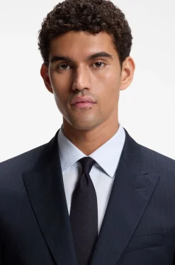 Slim-fit suit in striped Italian virgin wool