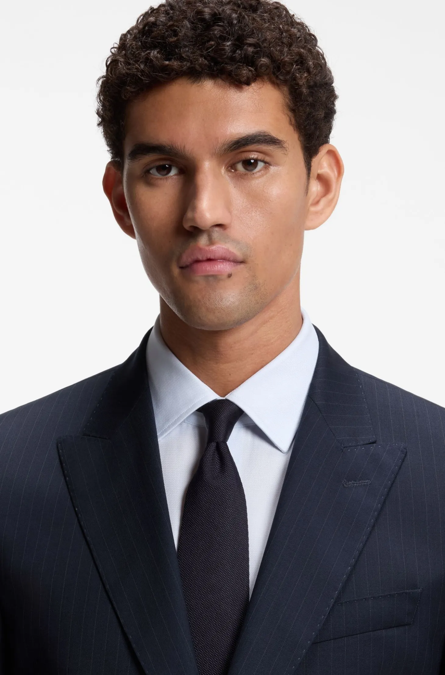 Slim-fit suit in striped Italian virgin wool