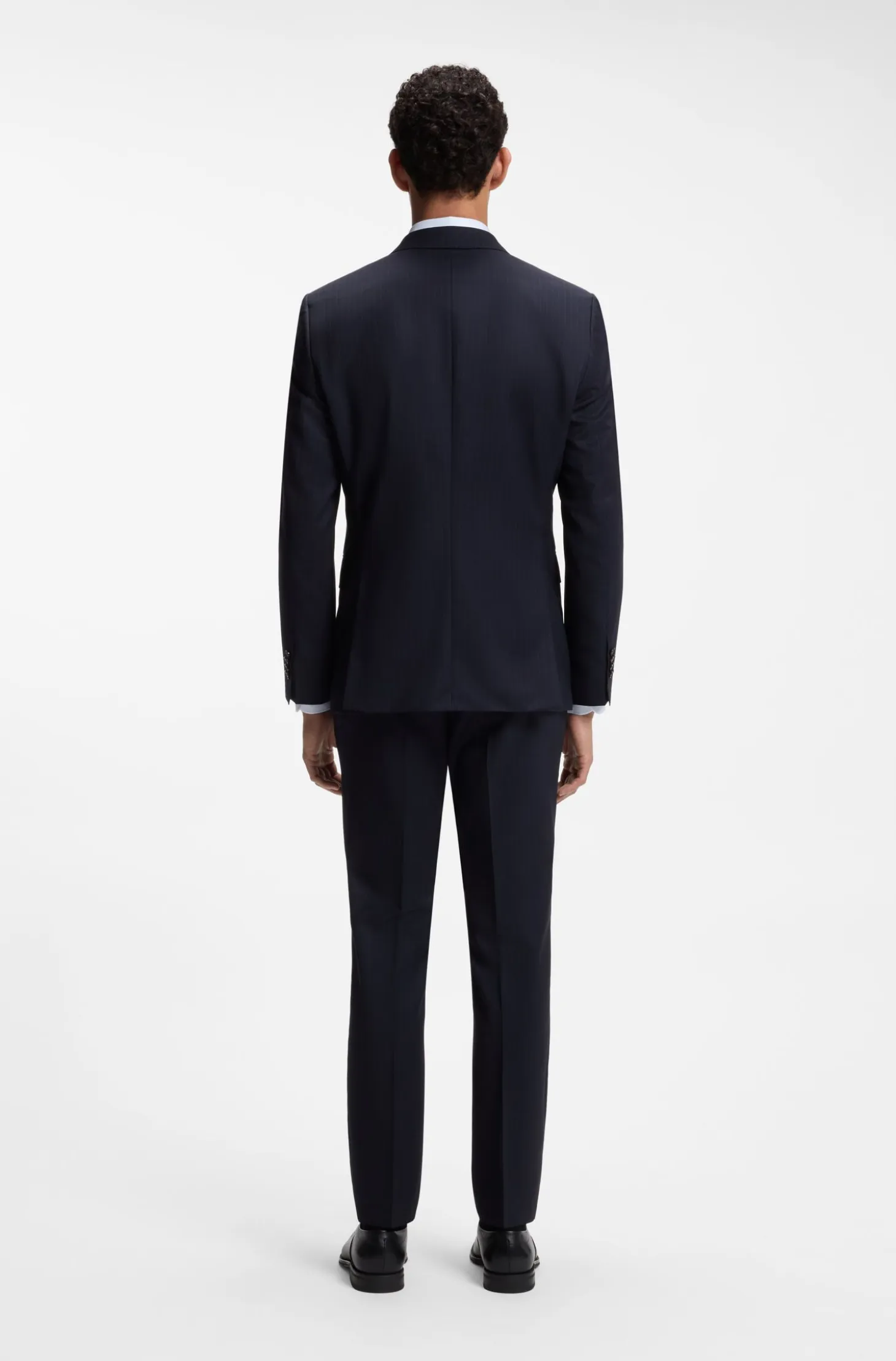 Slim-fit suit in striped Italian virgin wool