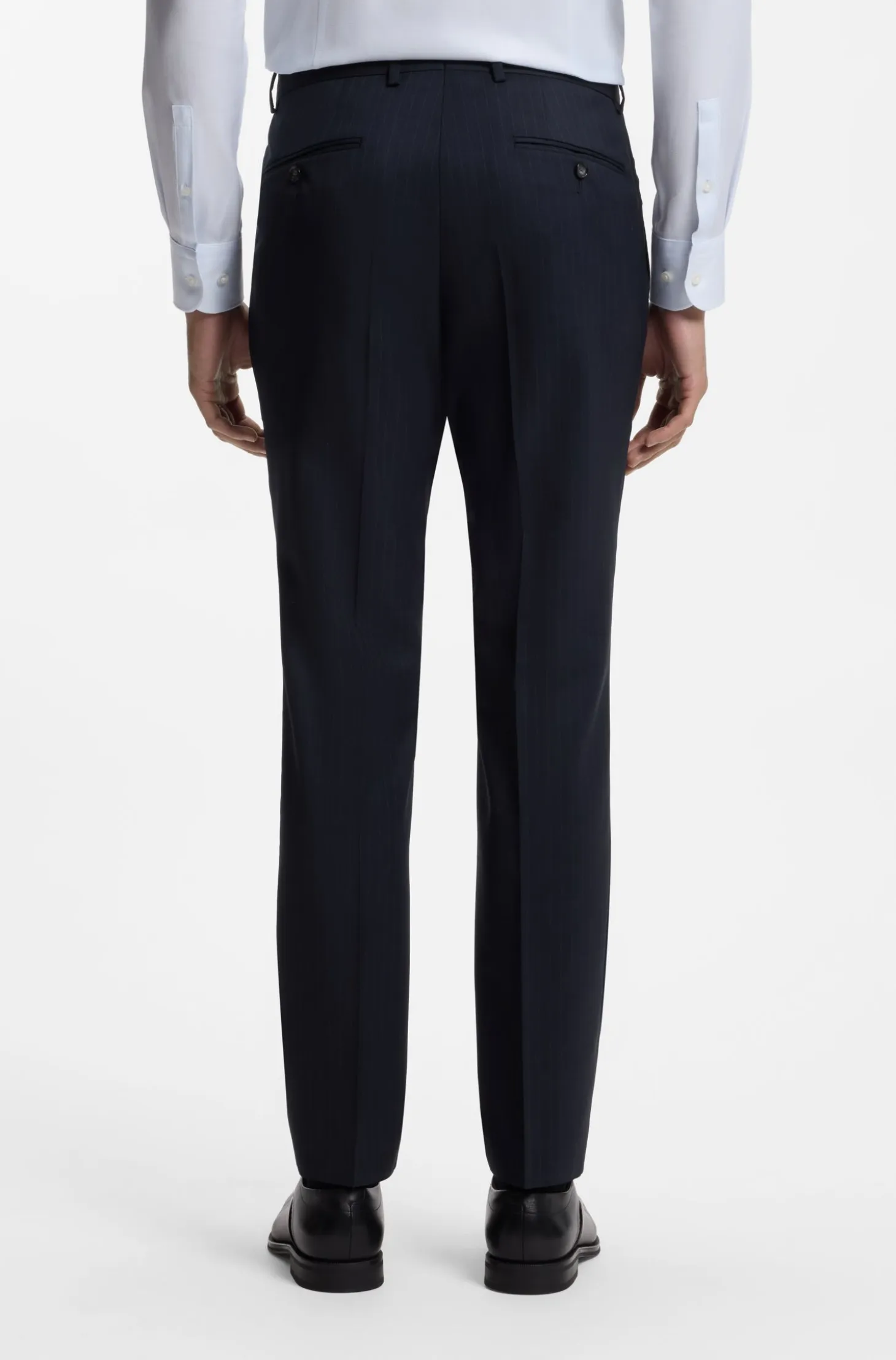 Slim-fit suit in striped Italian virgin wool