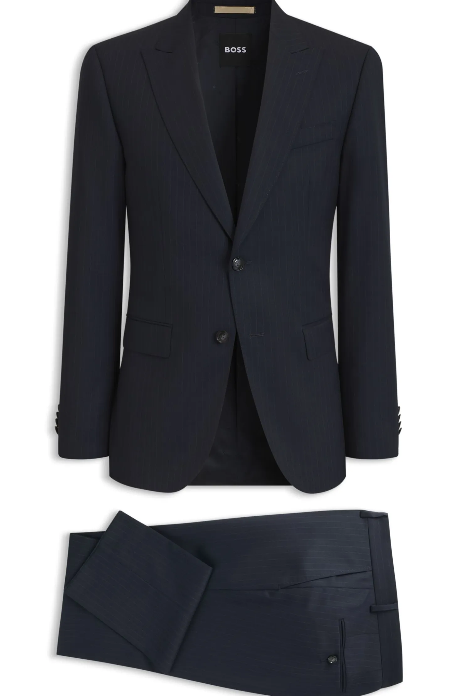 Slim-fit suit in striped Italian virgin wool