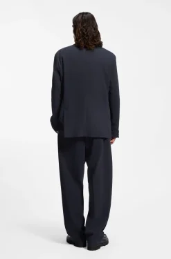 Slim-fit suit jacket in performance-stretch seersucker