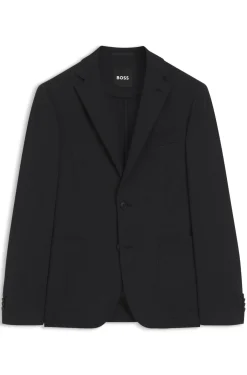 Slim-fit suit jacket in stretch seersucker