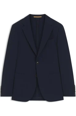 Slim-fit suit jacket in virgin wool and silk