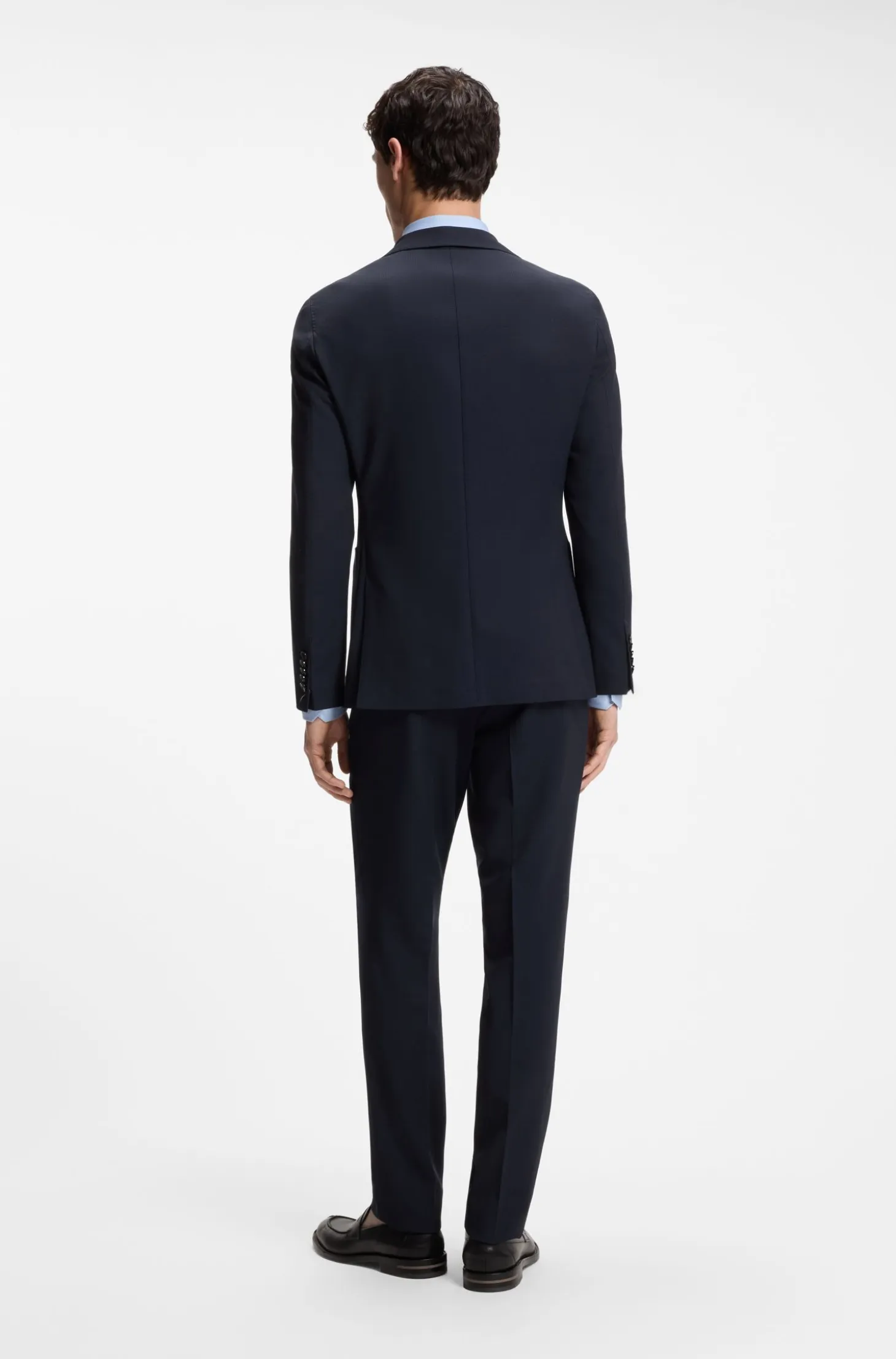 Slim-fit suit jacket in virgin wool and silk