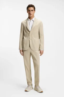 Slim-fit suit jacket in washable Tech Linen