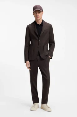 Slim-fit suit jacket in washable Tech Linen