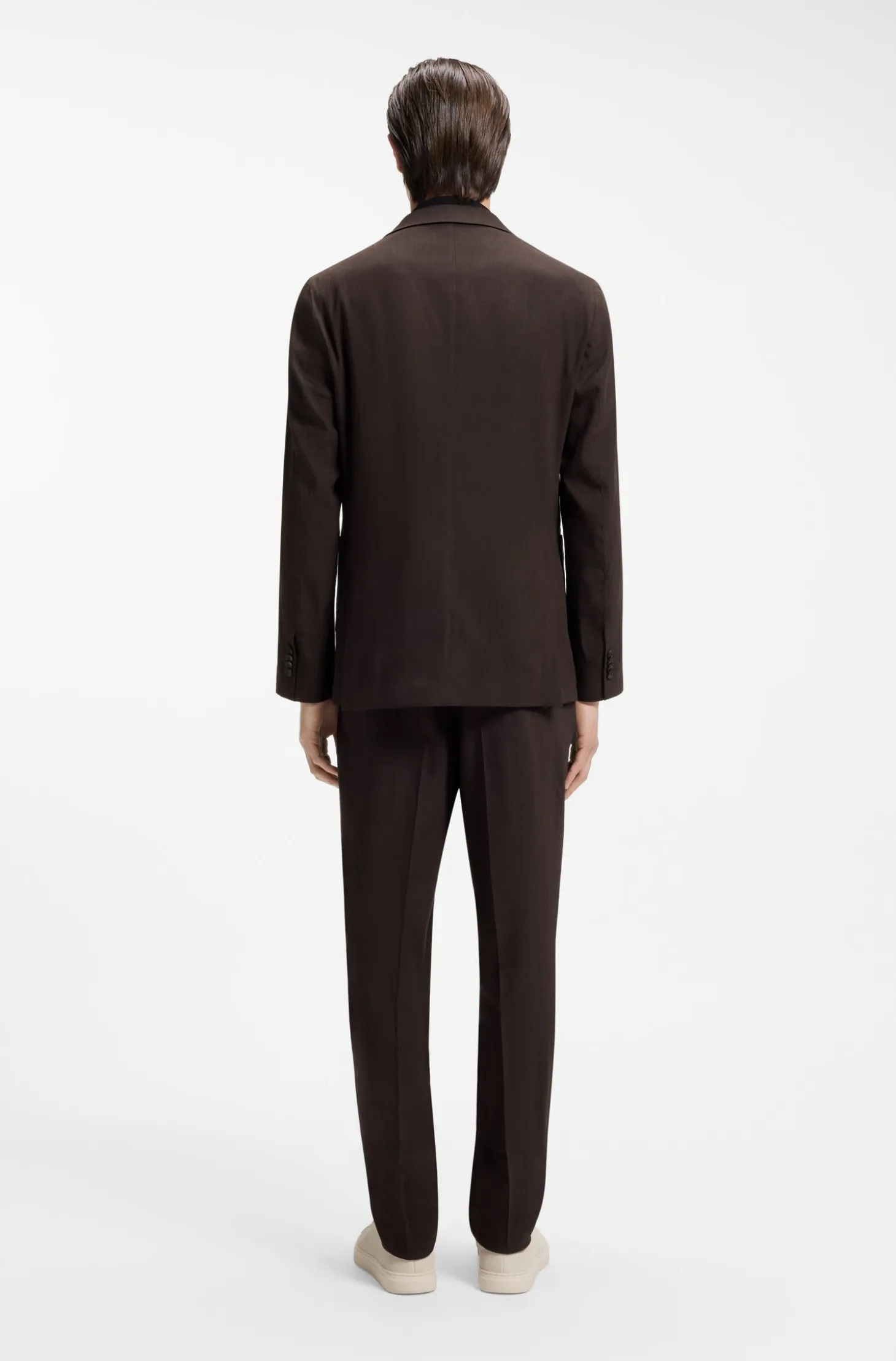 Slim-fit suit jacket in washable Tech Linen