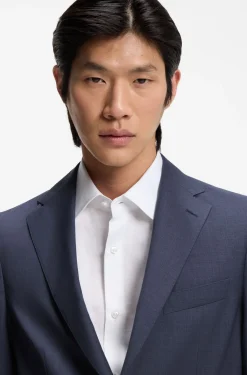 Slim-fit suit jacket in washable AirWool