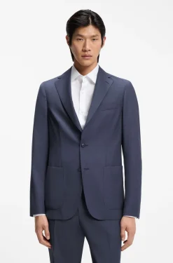 Slim-fit suit jacket in washable AirWool