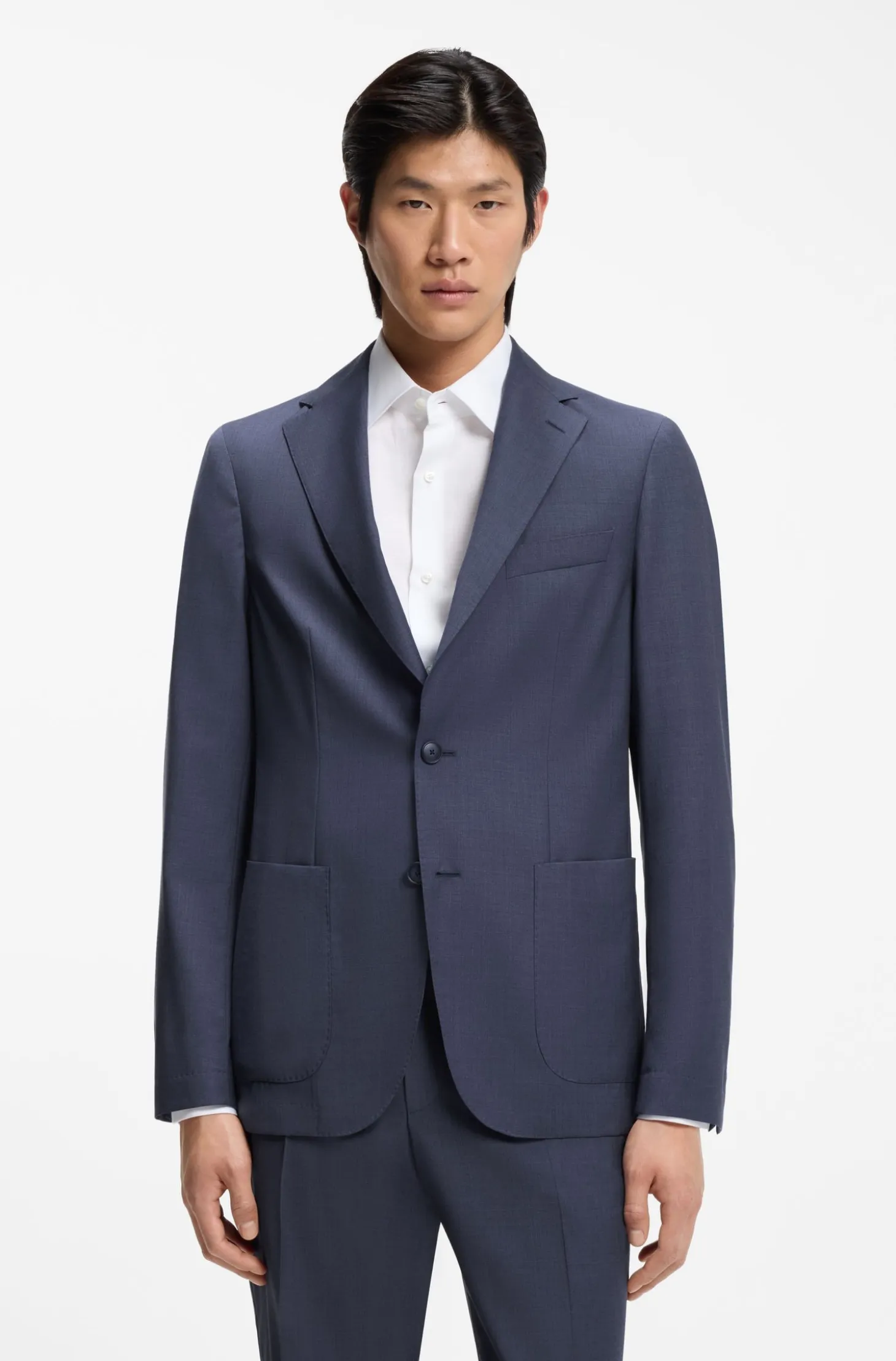 Slim-fit suit jacket in washable AirWool