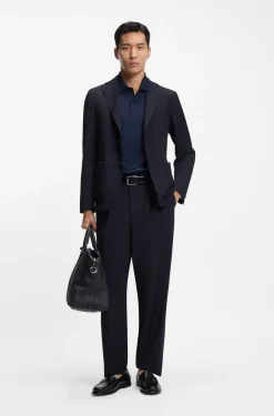 Slim-fit suit jacket in washable performance-stretch fabric
