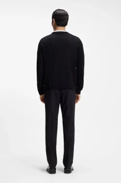 Slim-fit sweater in merino wool