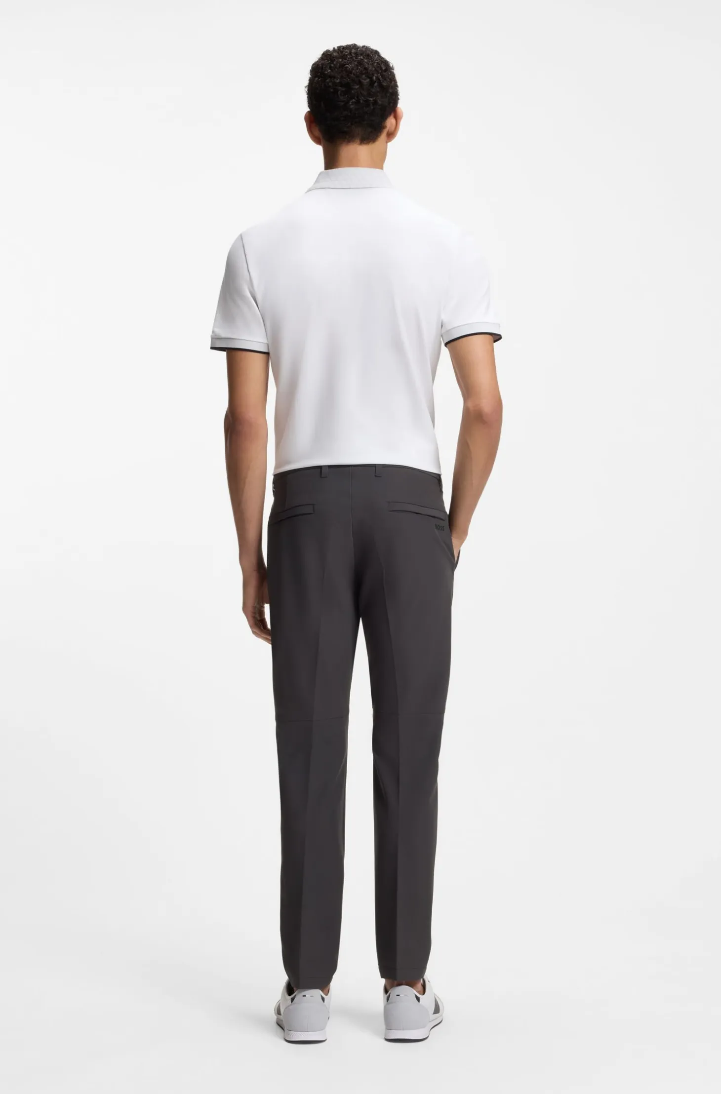 Slim-fit technical trousers with four-way stretch
