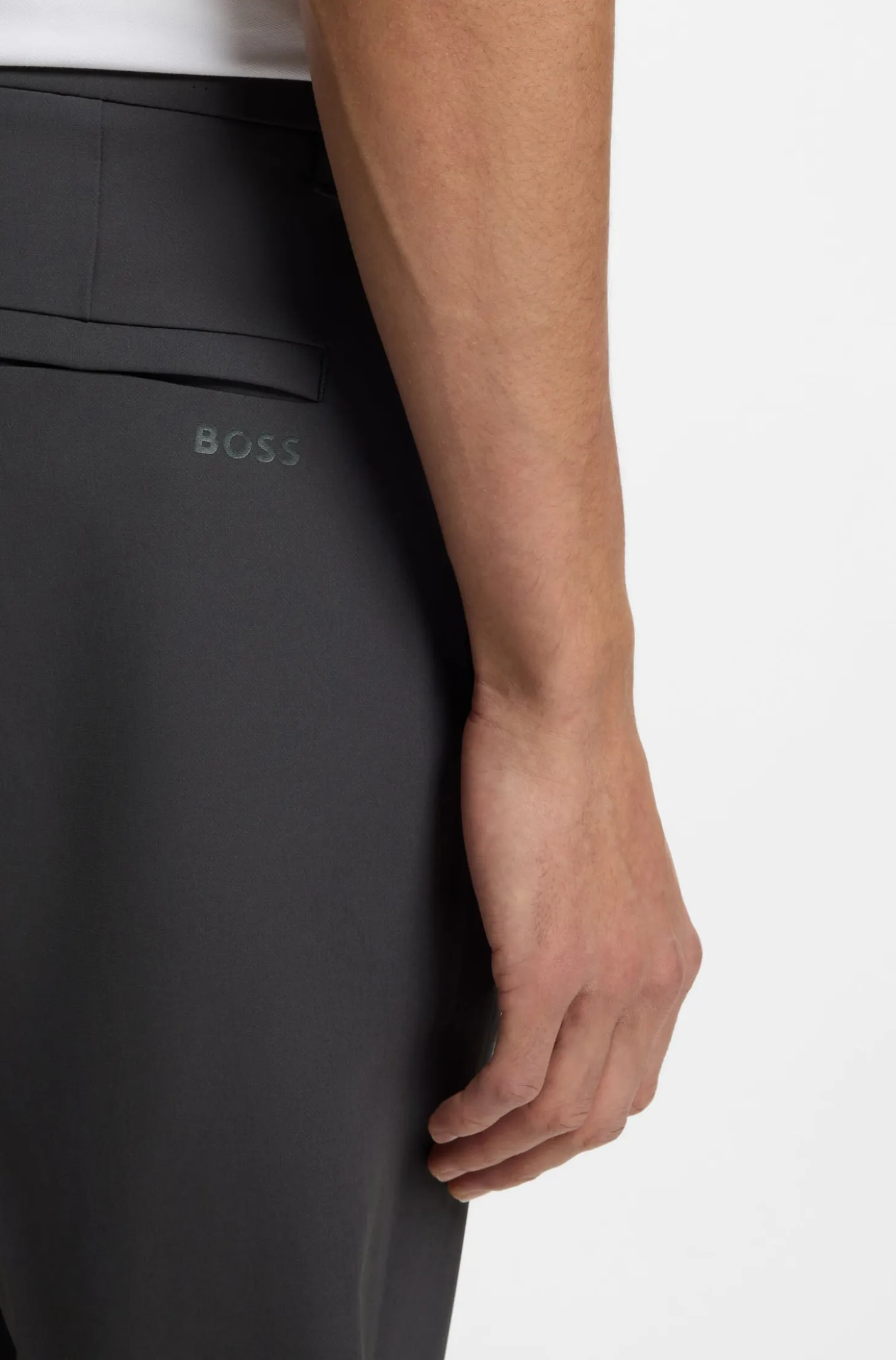 Slim-fit technical trousers with four-way stretch